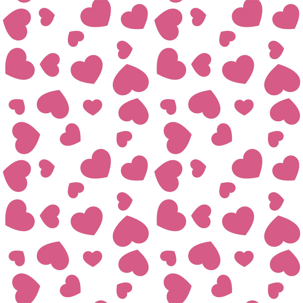   Розовые сердца на белом фоне. Бесшовный вектор романтической любви валентинки. Например, текстиль, дизайн, обложка, баннер. - Вектор,изображение