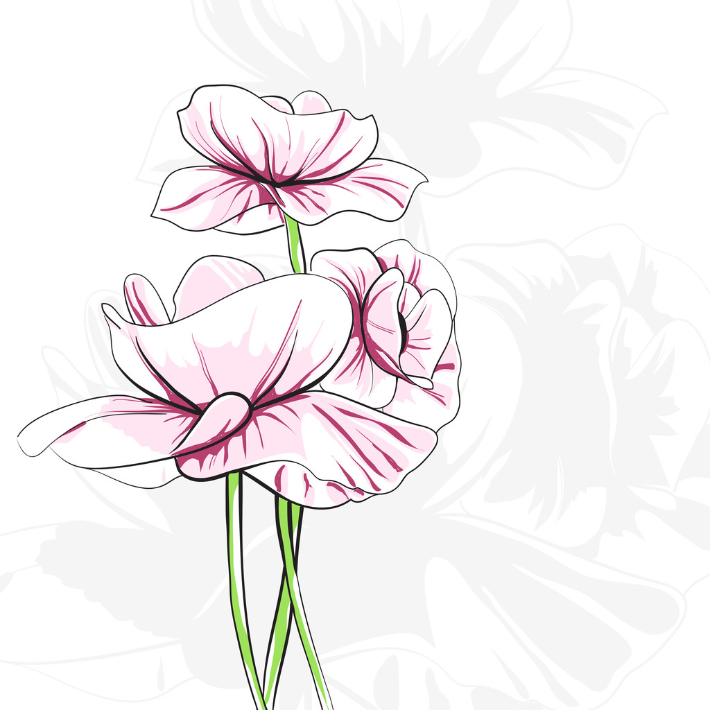 Abstract poppies - Vector, Image