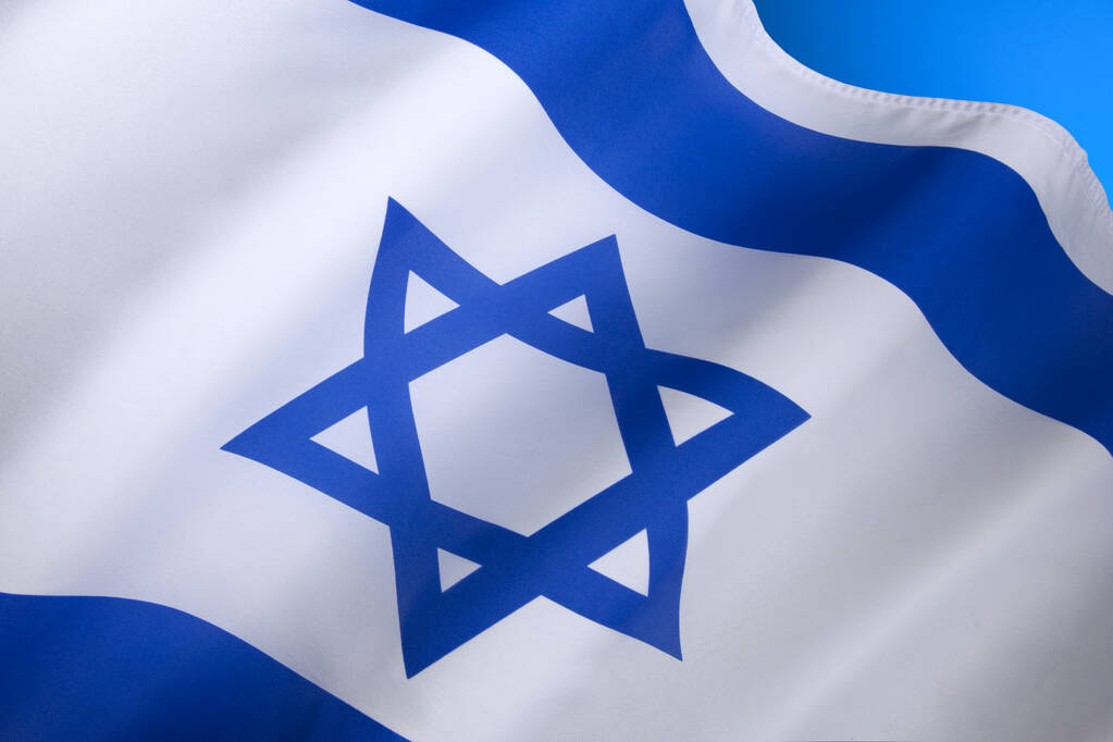 Η σημαία του Ισραήλ υιοθετήθηκε στις 28 Οκτωβρίου 1948, πέντε μήνες μετά την ίδρυση της χώρας.. - Φωτογραφία, εικόνα