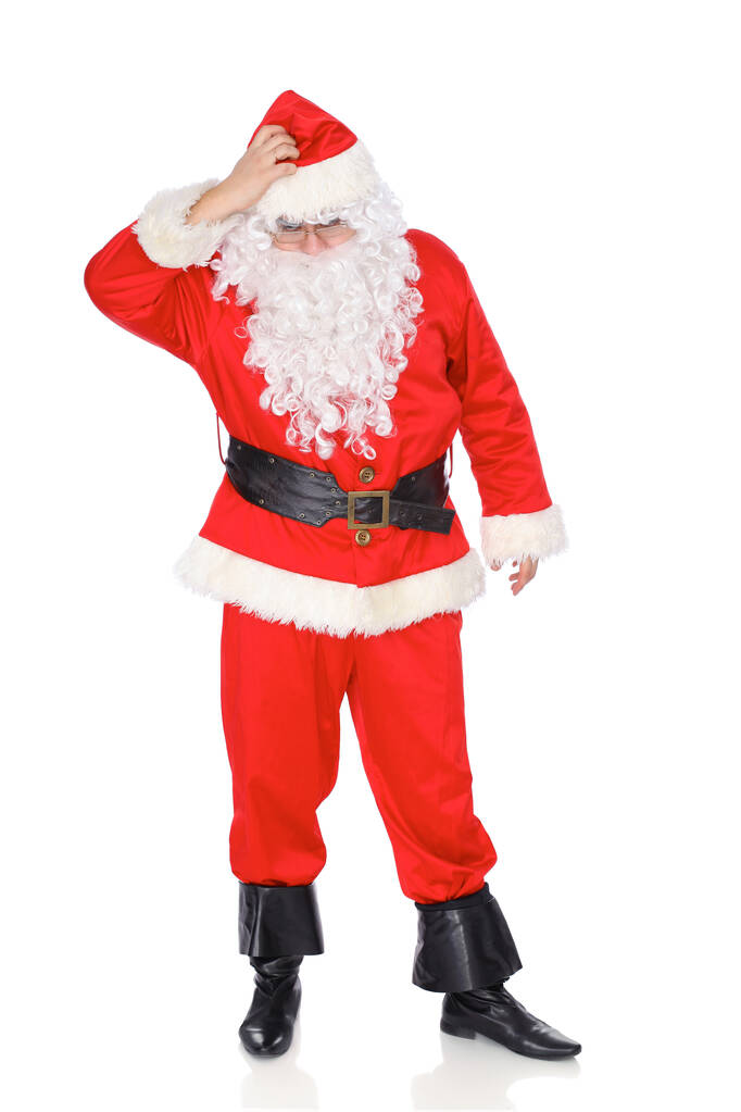 Santa Claus izolován na bílém pozadí. Plně dlouhý portrét - Fotografie, Obrázek