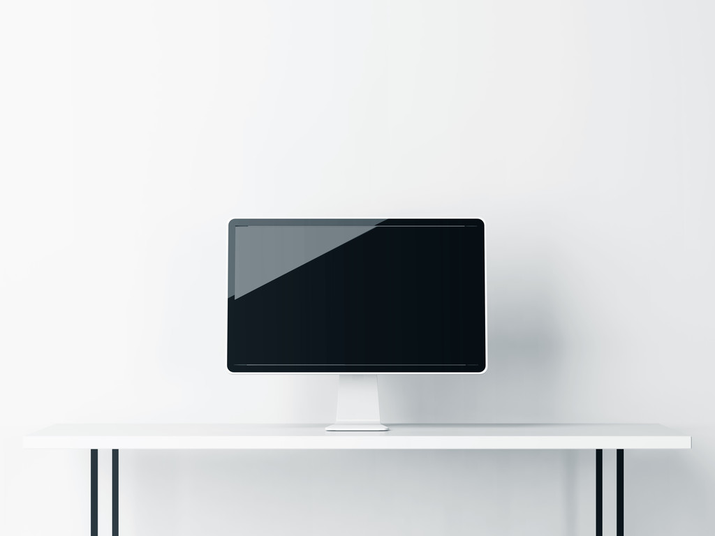 οθόνη του υπολογιστή σε έναν λευκό πίνακα - Φωτογραφία, εικόνα
