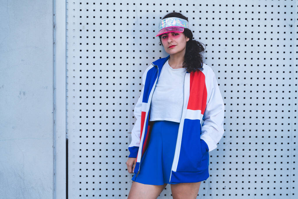 Young woman wearing retro sport outfits - Photo, Image