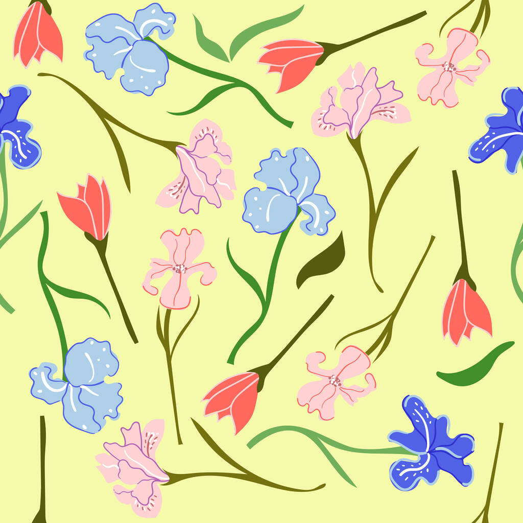 Безшовний візерунок квітки райдуги. Сучасна плоска ілюстрація
. - Вектор, зображення