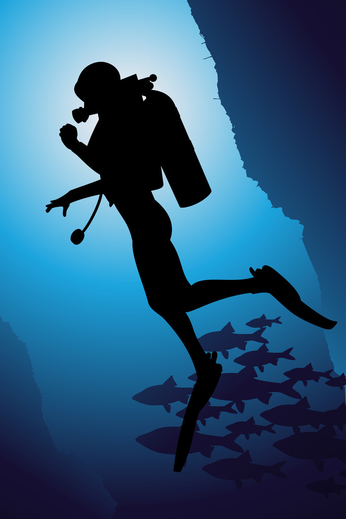 Ilustração do vetor mergulhador colorido
 - Vetor, Imagem