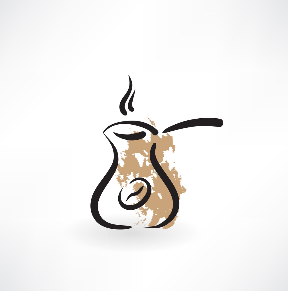 ikona grunge káva turecky - Vektor, obrázek