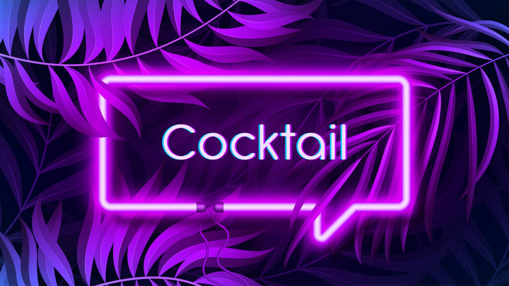 Banner de luz de neón en color fluorescente, concepto de fondo tropical. - Vector, Imagen