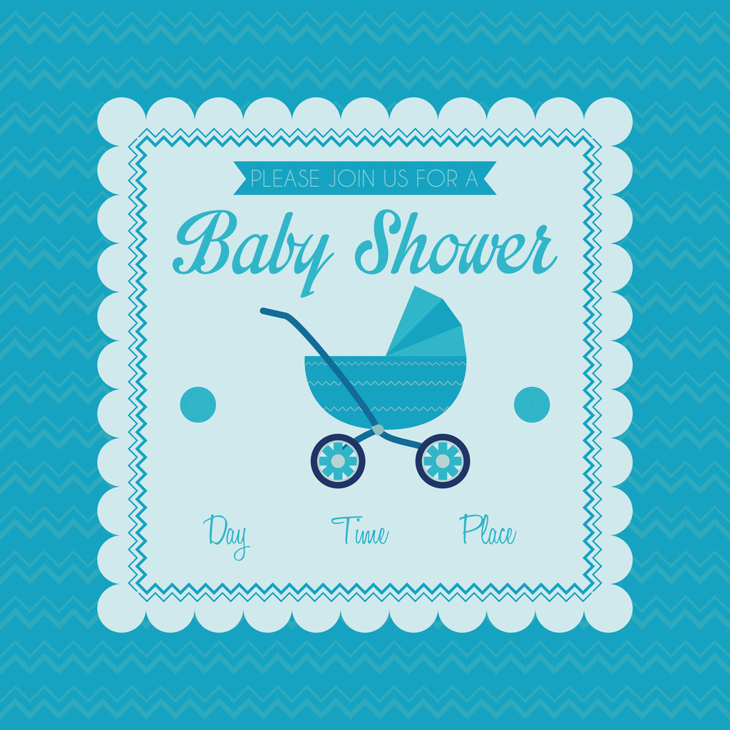 Baby zuhany sablon kártya illusztráció szerkeszthető - Vektor, kép