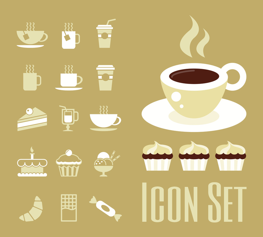 set icona caffè - Vettoriali, immagini