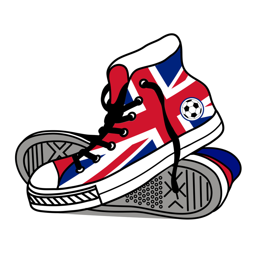 Desenho de velhos sapatos atléticos
 - Vetor, Imagem