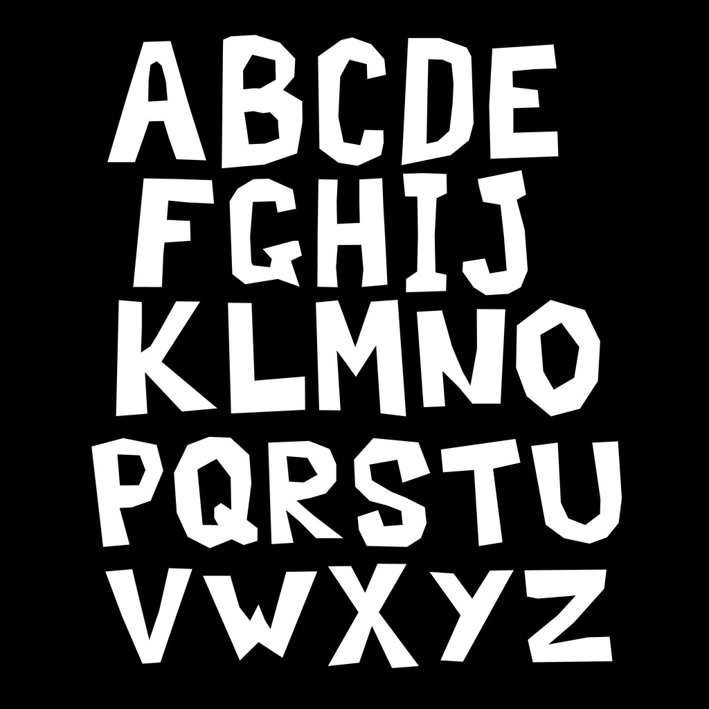 fekete-fehér négyzet ábécé - Vektor, kép