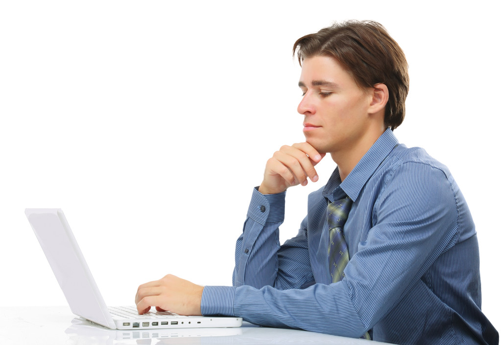 junger Mann mit Laptop - Foto, Bild