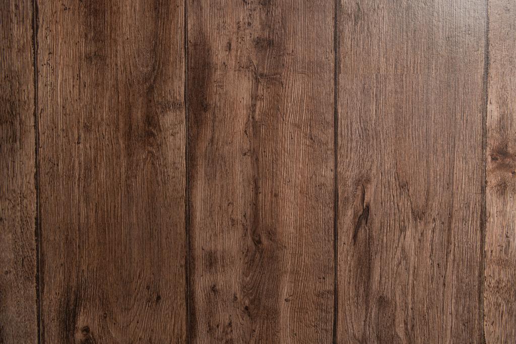 marrón oscuro, superficie de madera natural con textura de fondo, vista superior - Foto, imagen