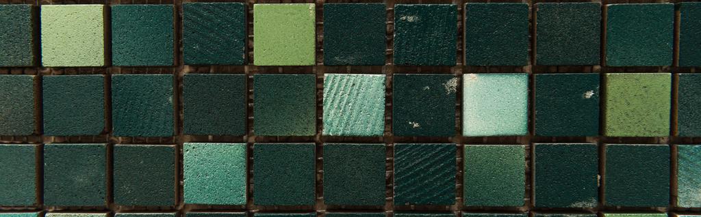 background of dark, multicolored tiles, top view, banner - Photo, Image