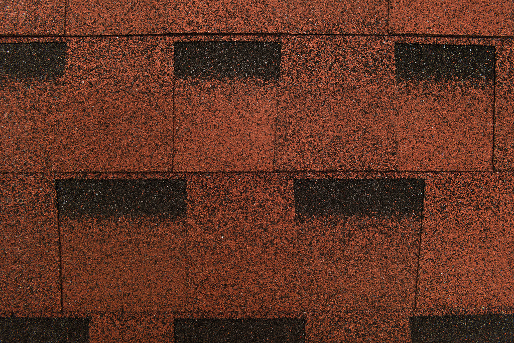 brown, grainy background of bituminous roofing tiles, top view - Photo, Image