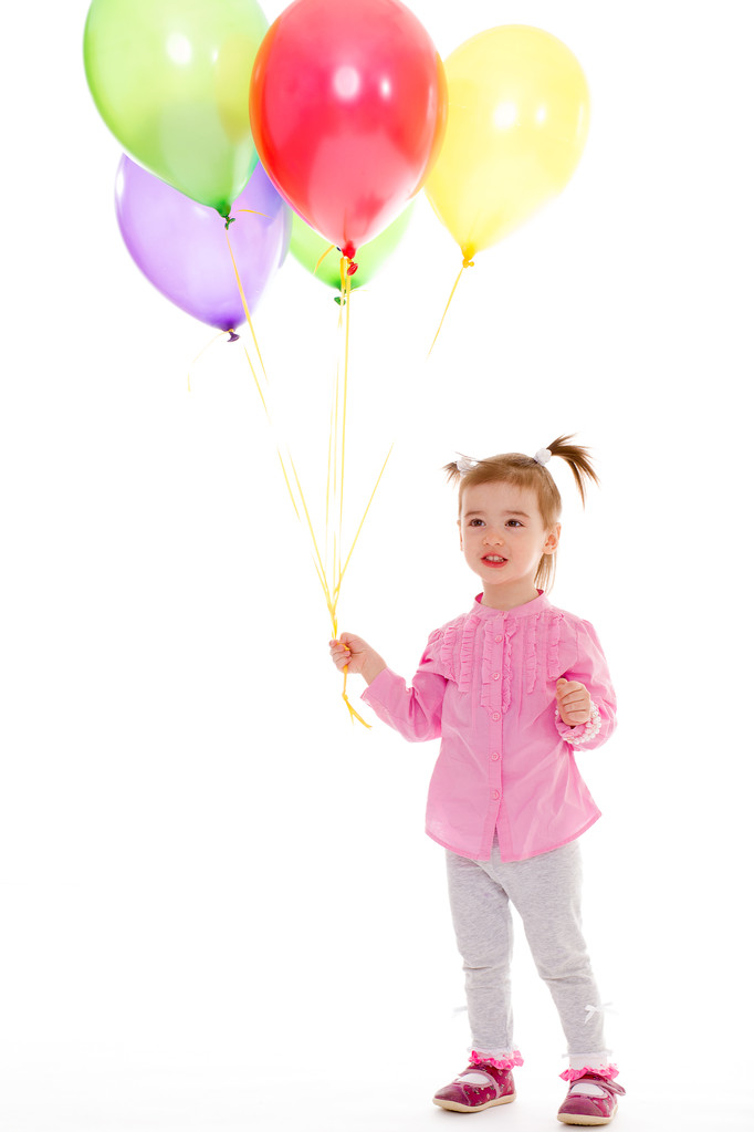 девушка с воздушными шарами. - Фото, изображение