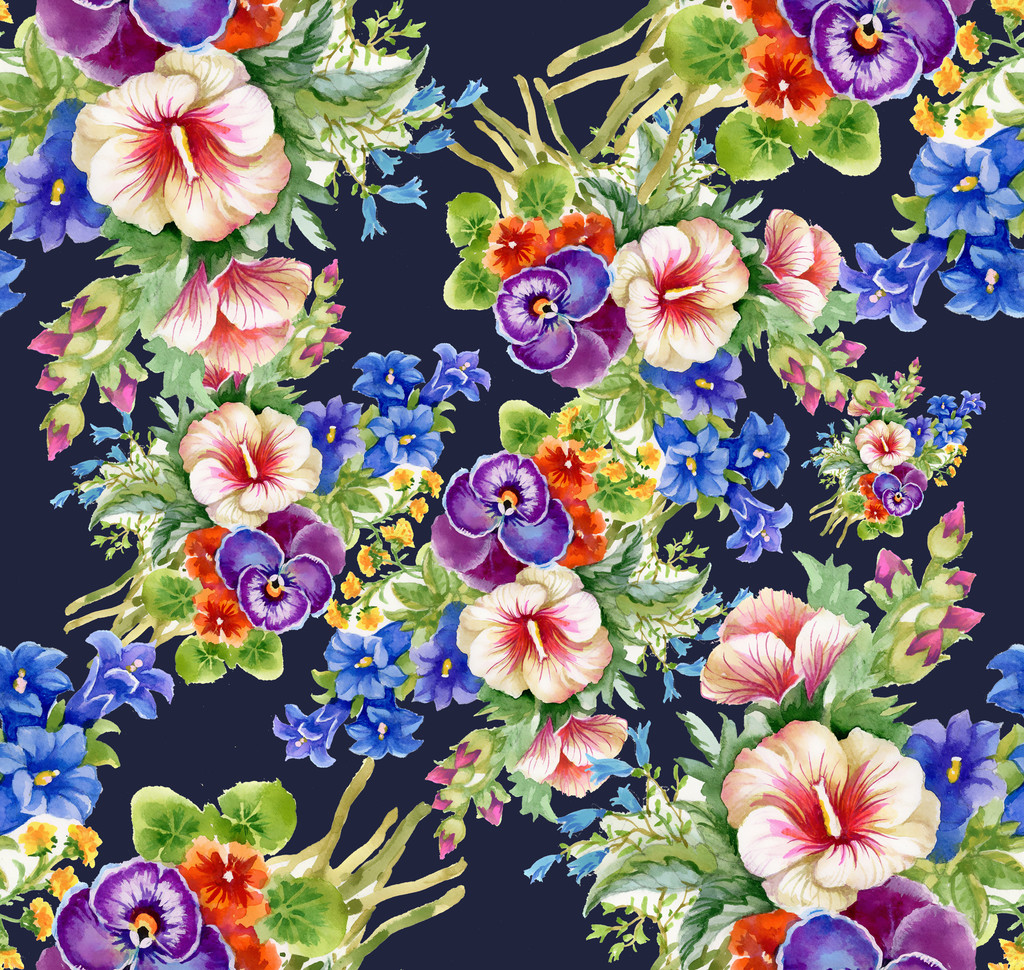 Floral colorido padrão de flores de malva
 - Foto, Imagem