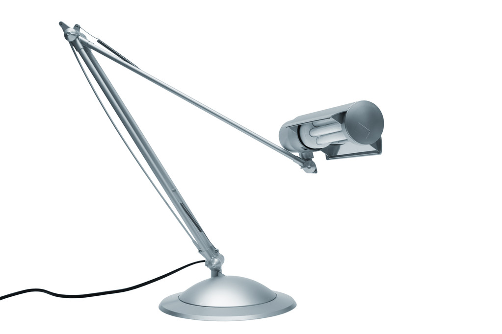 Silver modern lamp on a white background - Photo, Image