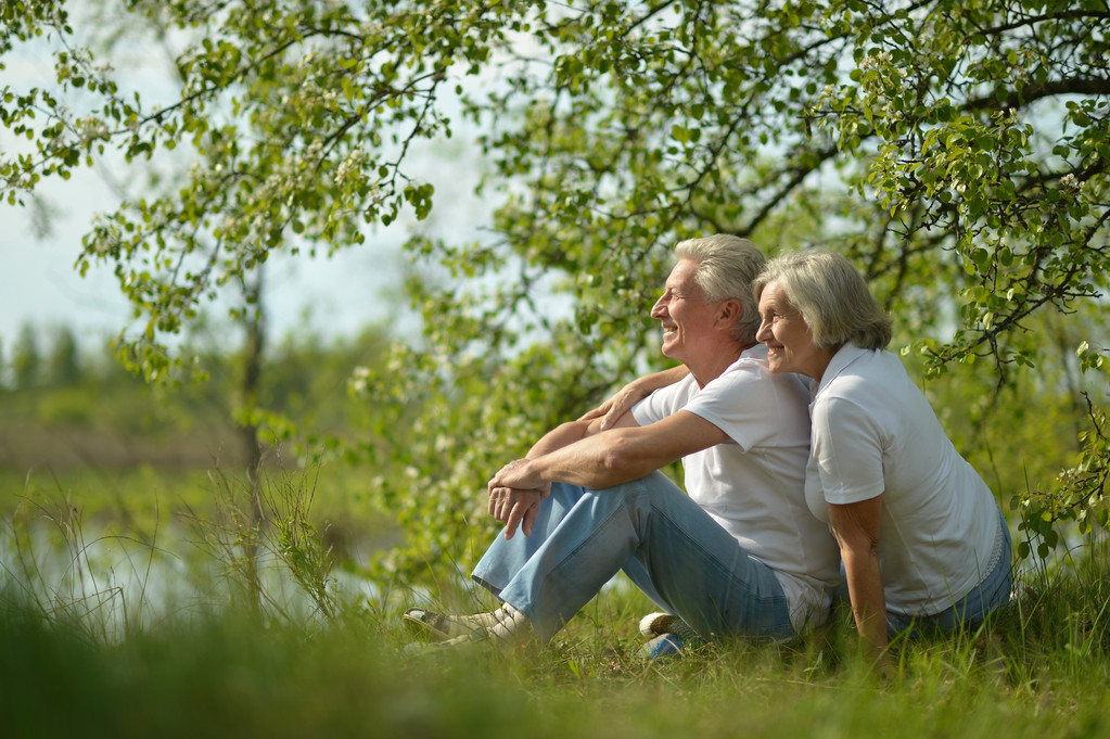 Älteres Ehepaar in der Natur - Foto, Bild