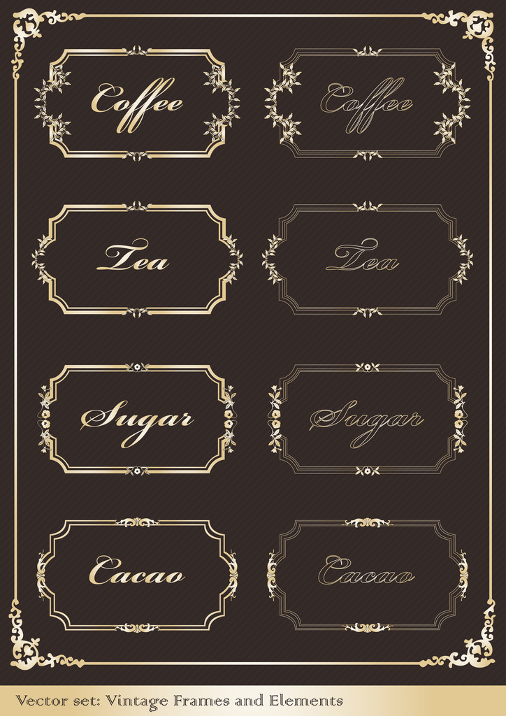 Abstract vintage frame and elements background vector - Vector, Image