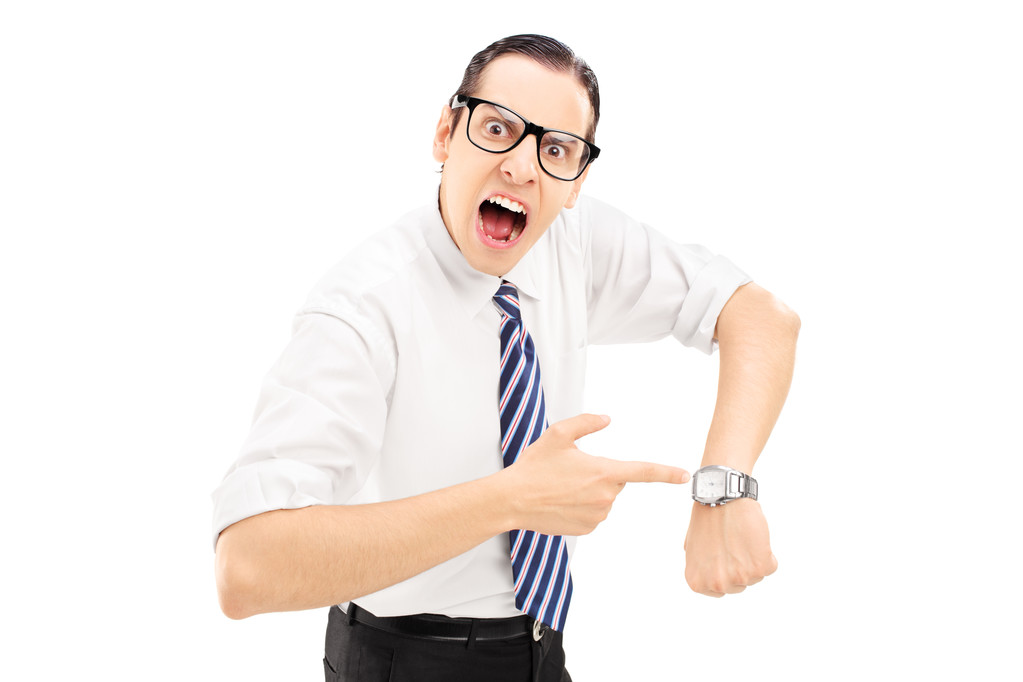 Man shouting and pointing on watch - Photo, Image