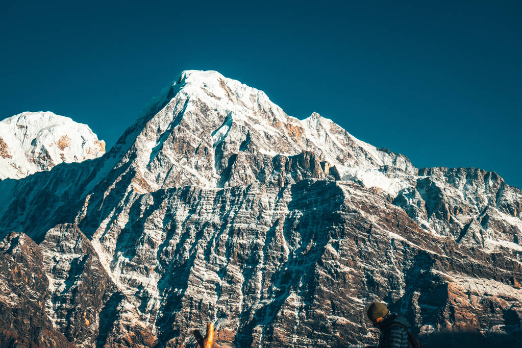 Annapurna zasněžený vrchol v horách Himalája, Nepál - Fotografie, Obrázek
