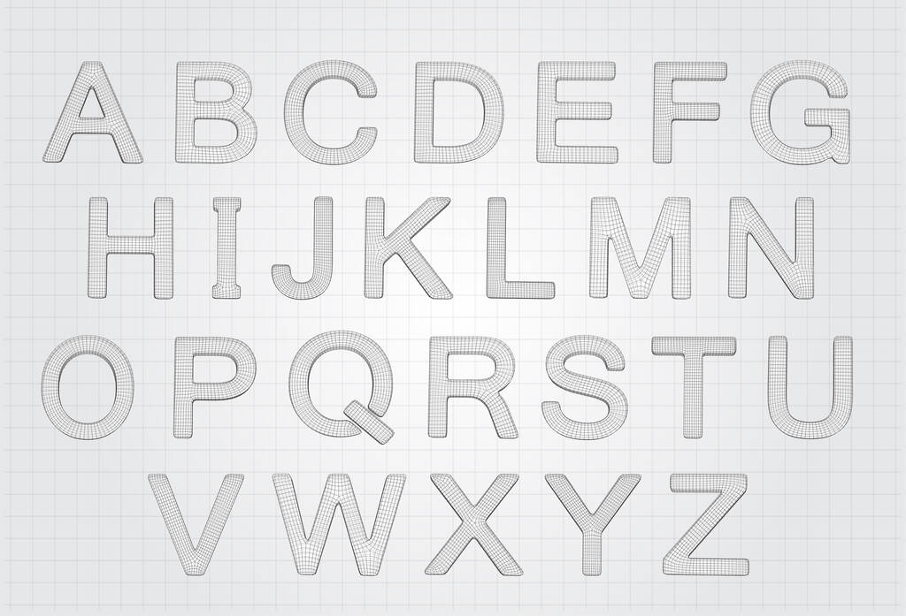 векторний набір літер, готовий алфавіт. 3d стиль
 - Вектор, зображення