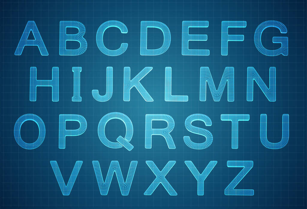 vector conjunto de letras, alfabeto listo. estilo 3d - Vector, imagen