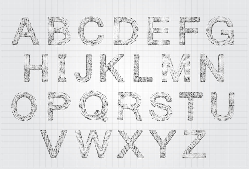 Insieme di lettere vettoriali, alfabeto pronto. Stile 3d - Vettoriali, immagini