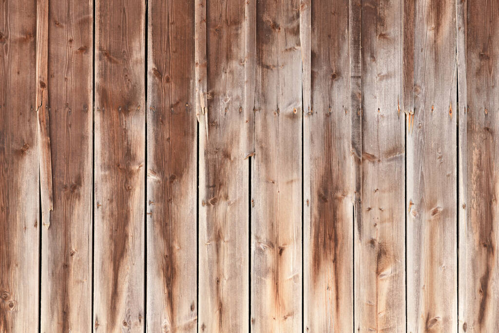 Brown wood background with weathered planks with fading colors - Photo, Image