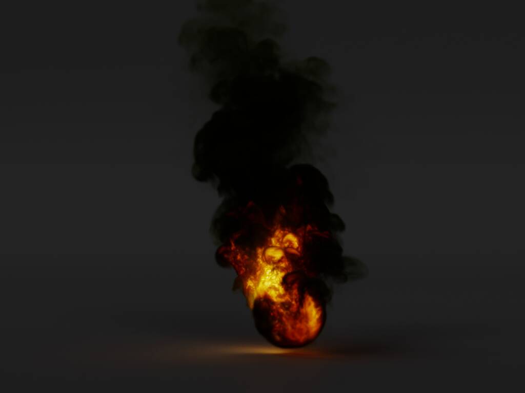 Εικόνα ενός αντικειμένου που καίγεται σε κενό φόντο, τρισδιάστατη απεικόνιση - Φωτογραφία, εικόνα