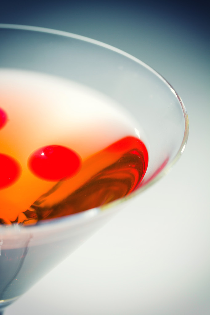 Cocktail with whisky and raspberry sphere - Photo, Image