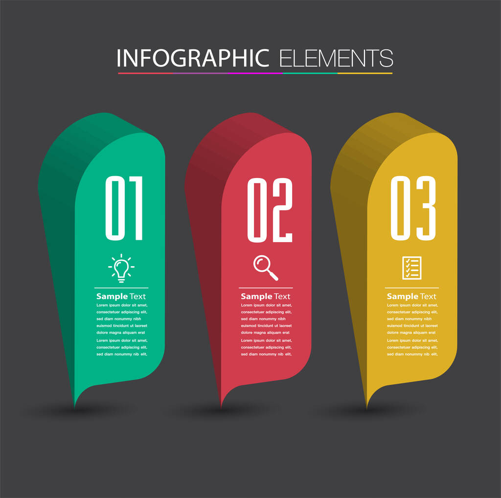 modelo de banner infográficos coloridos com caixas de texto, cartão digital  - Vetor, Imagem