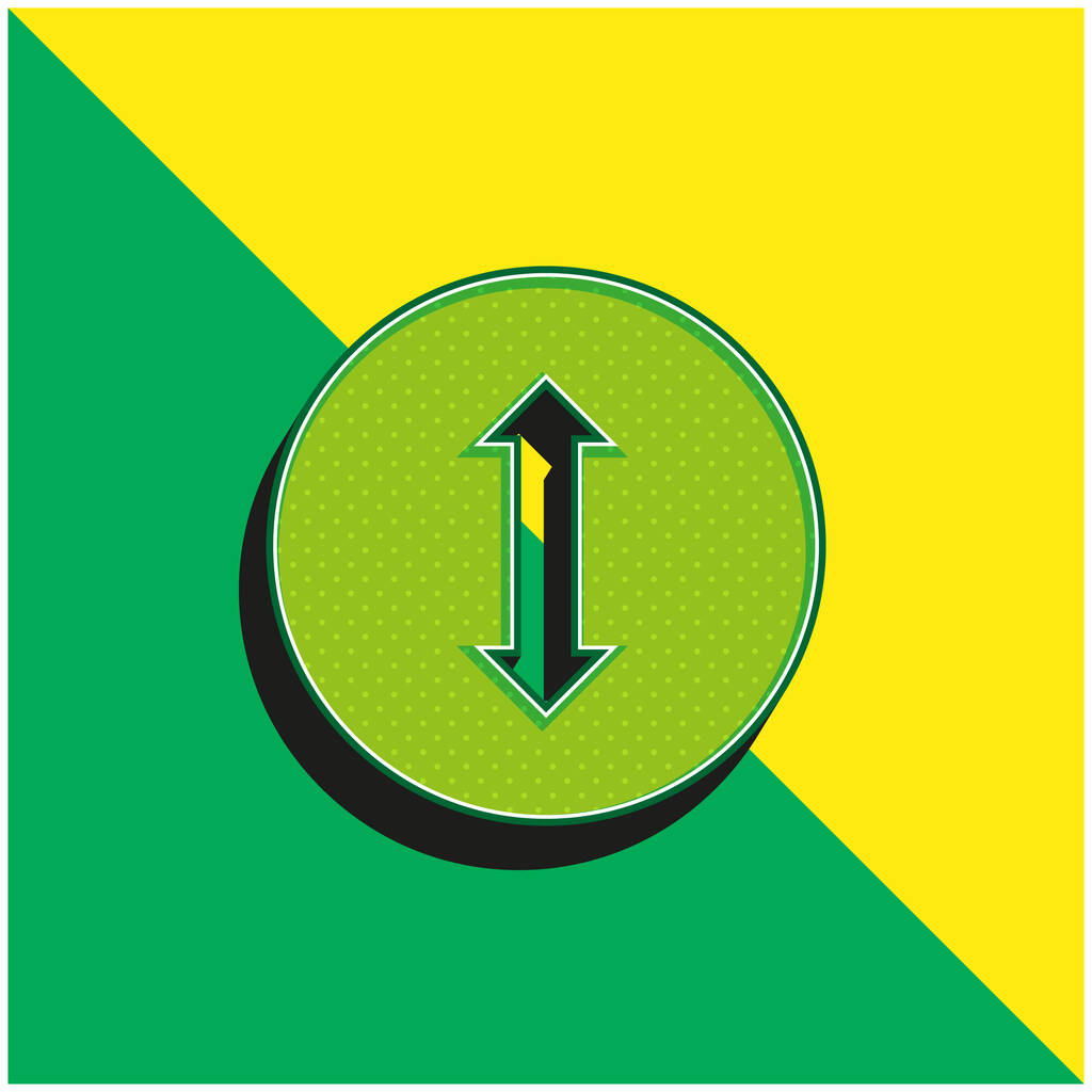 Flecha bidireccional verde y amarillo moderno logotipo del icono del vector 3d - Vector, Imagen