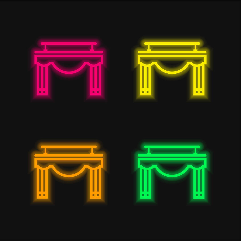 Big Bambalina cuatro colores brillante icono de vectores de neón - Vector, Imagen