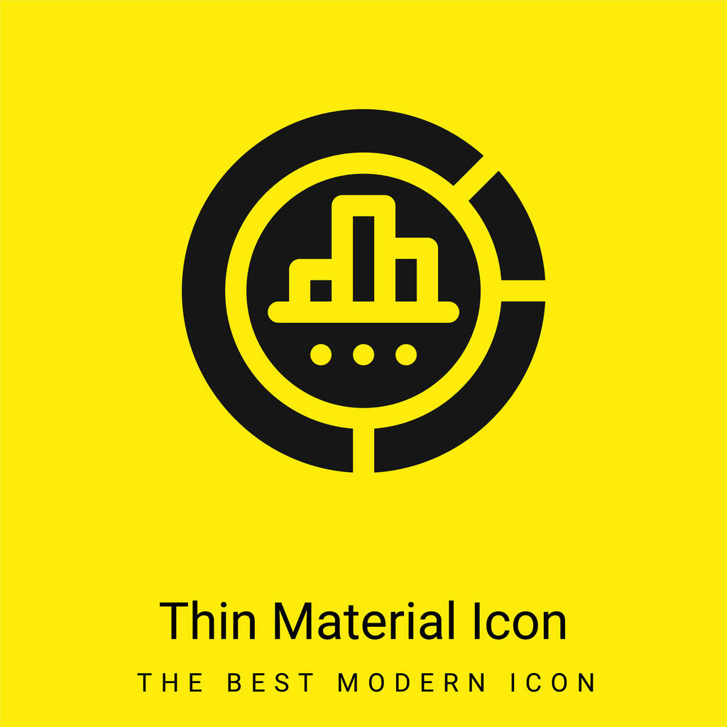 Analízis minimális fényes sárga anyag ikon - Vektor, kép