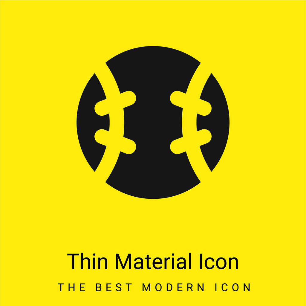 Baseball Ball minimal bright yellow material icon - Vector, Image