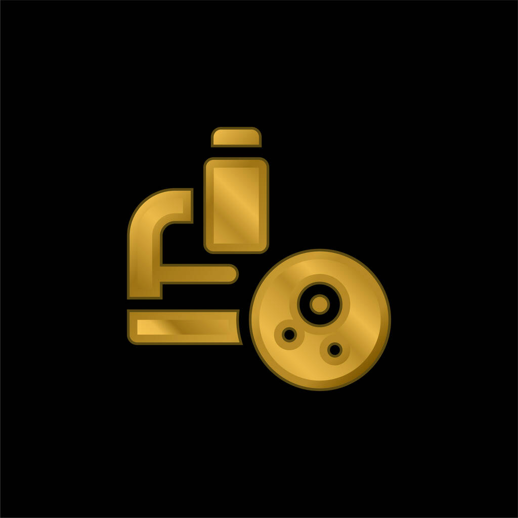 Biopsja złocona metaliczna ikona lub wektor logo - Wektor, obraz