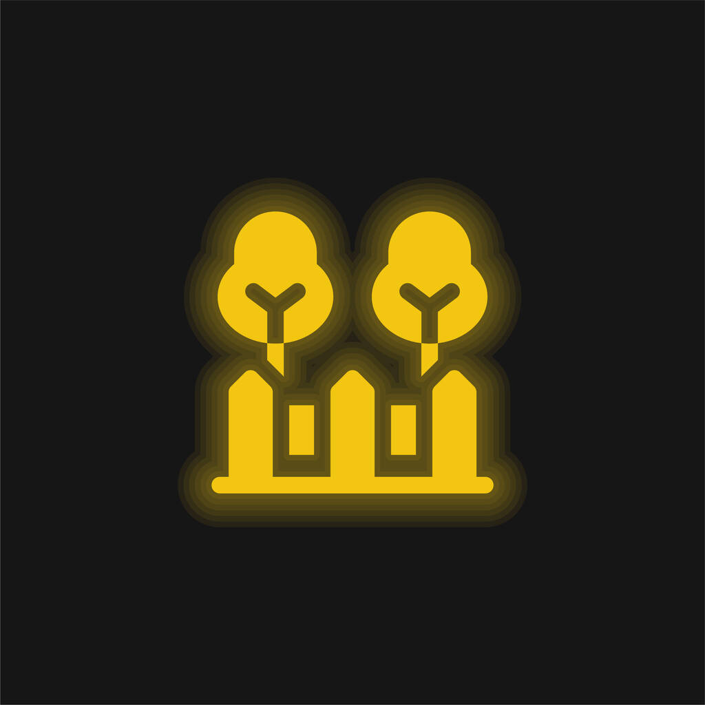 Ogródek żółty świecący neon ikona - Wektor, obraz