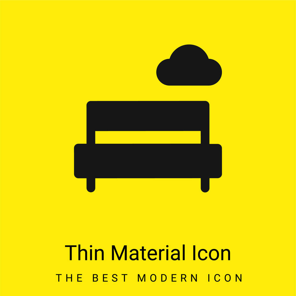 Bench minimális fényes sárga anyag ikon - Vektor, kép