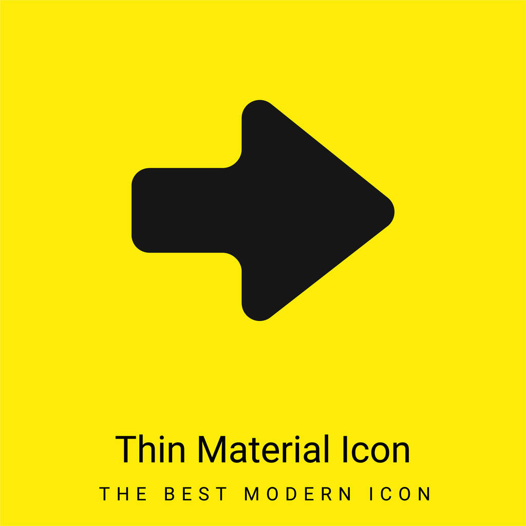 Šipka směřující doprava minimální jasně žlutá ikona materiálu - Vektor, obrázek