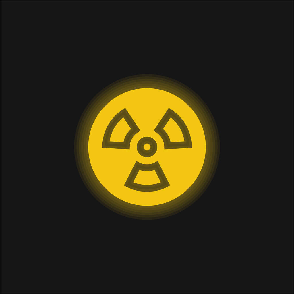 Біогазова жовта сяюча неонова ікона
 - Вектор, зображення