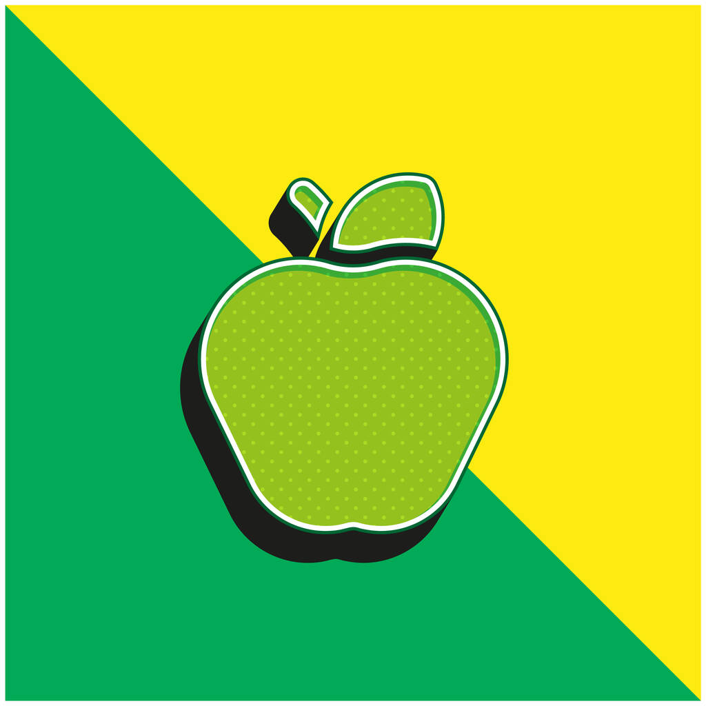 Apple Grünes und gelbes modernes 3D-Vektor-Symbol-Logo - Vektor, Bild