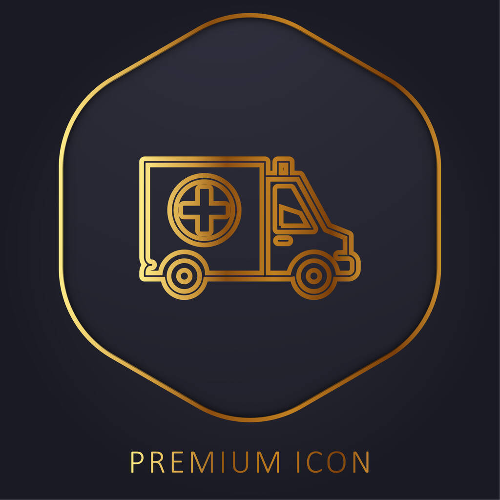 Gran Ambulancia línea de oro logotipo premium o icono - Vector, Imagen
