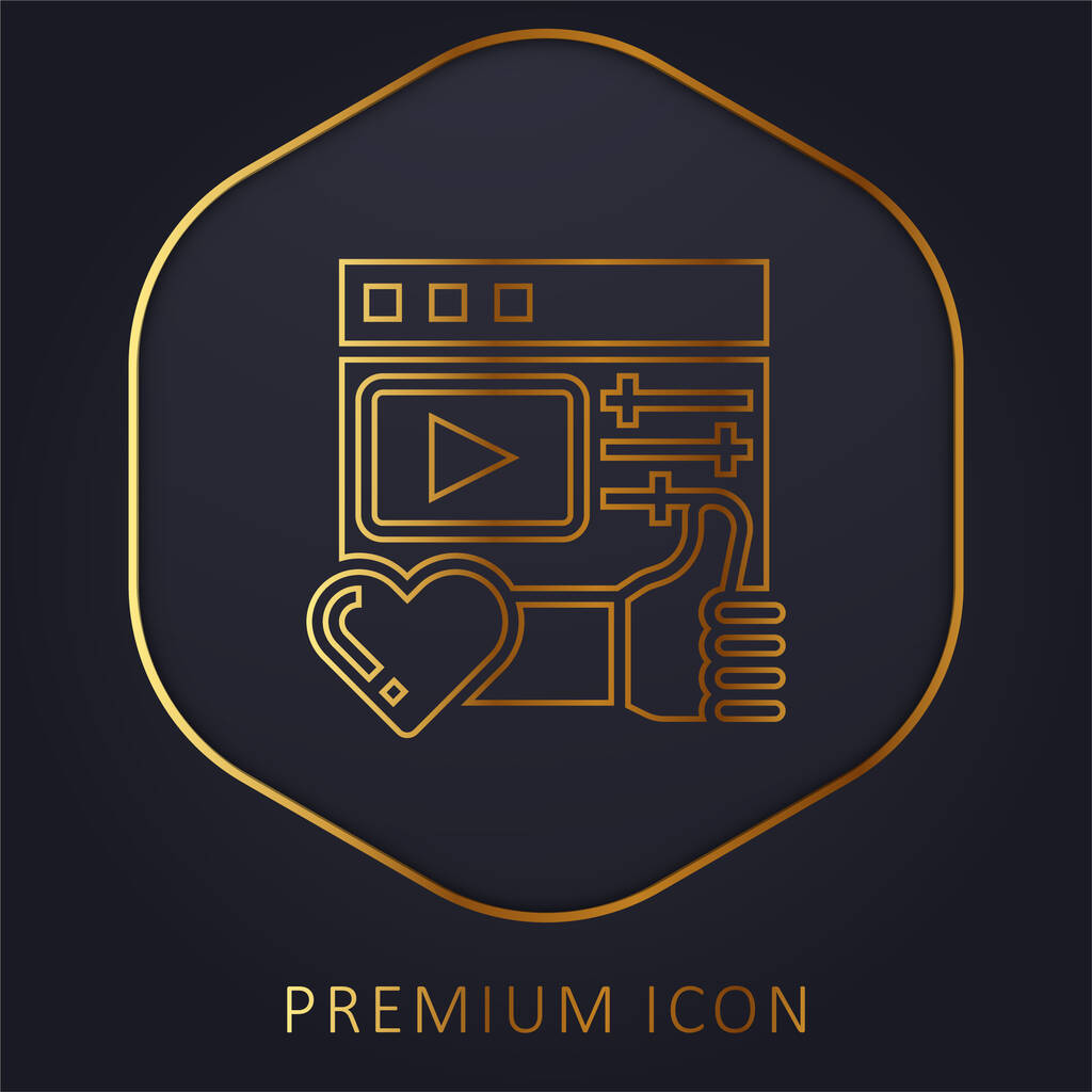 Apreciación de la línea de oro logotipo premium o icono - Vector, imagen