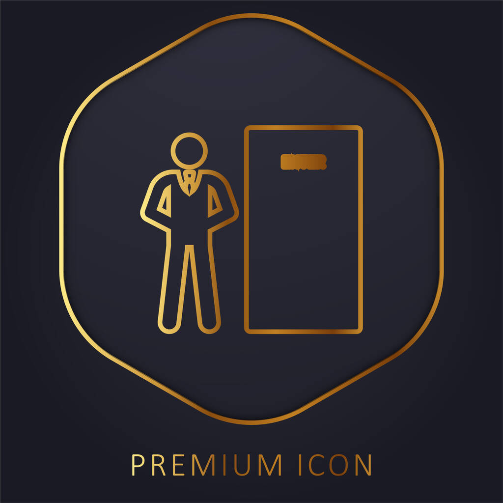 Bodyguard golden line premium logo or icon - Vector, Image