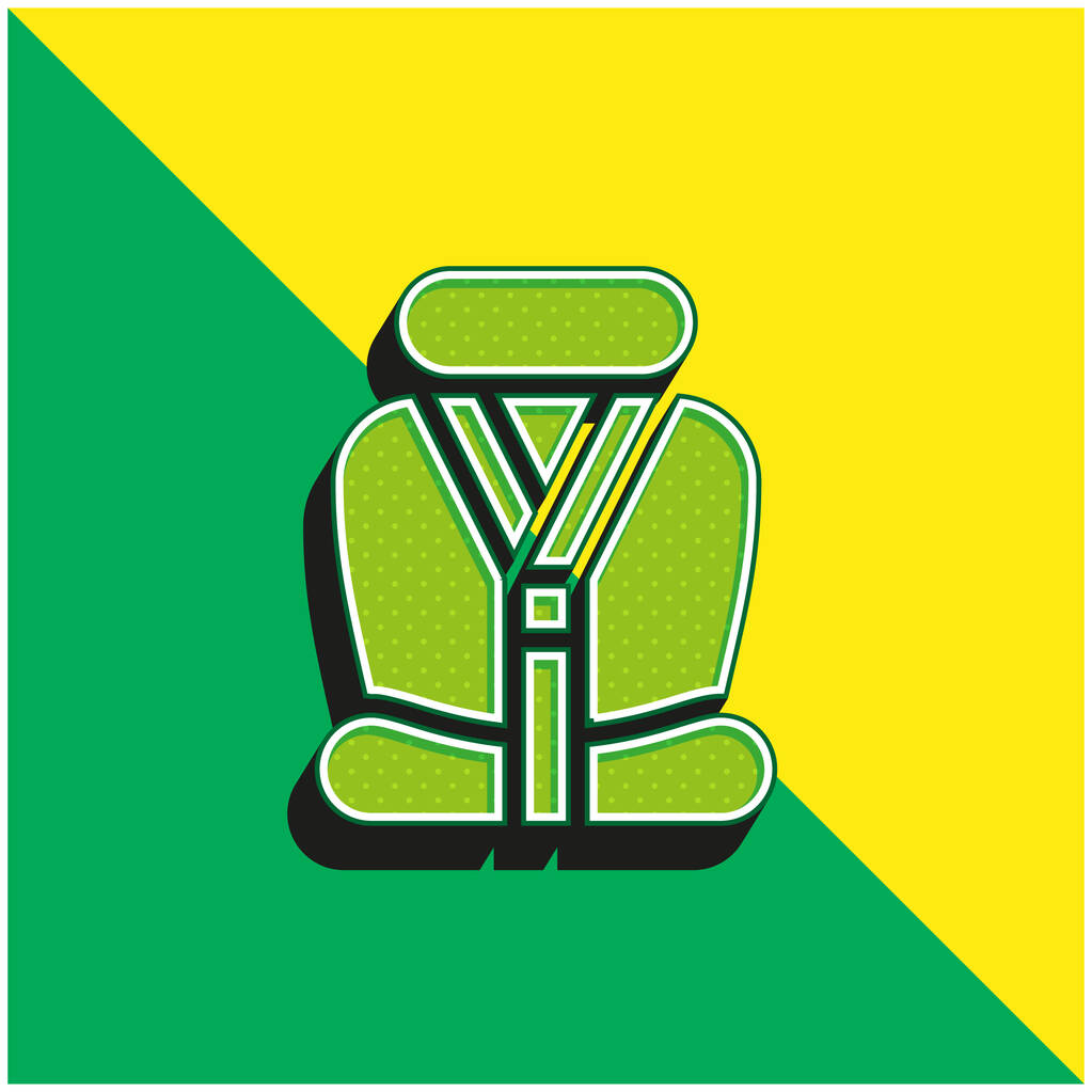 Baby Car Seat Green and yellow modern 3d vector icon logo - Vector, Image