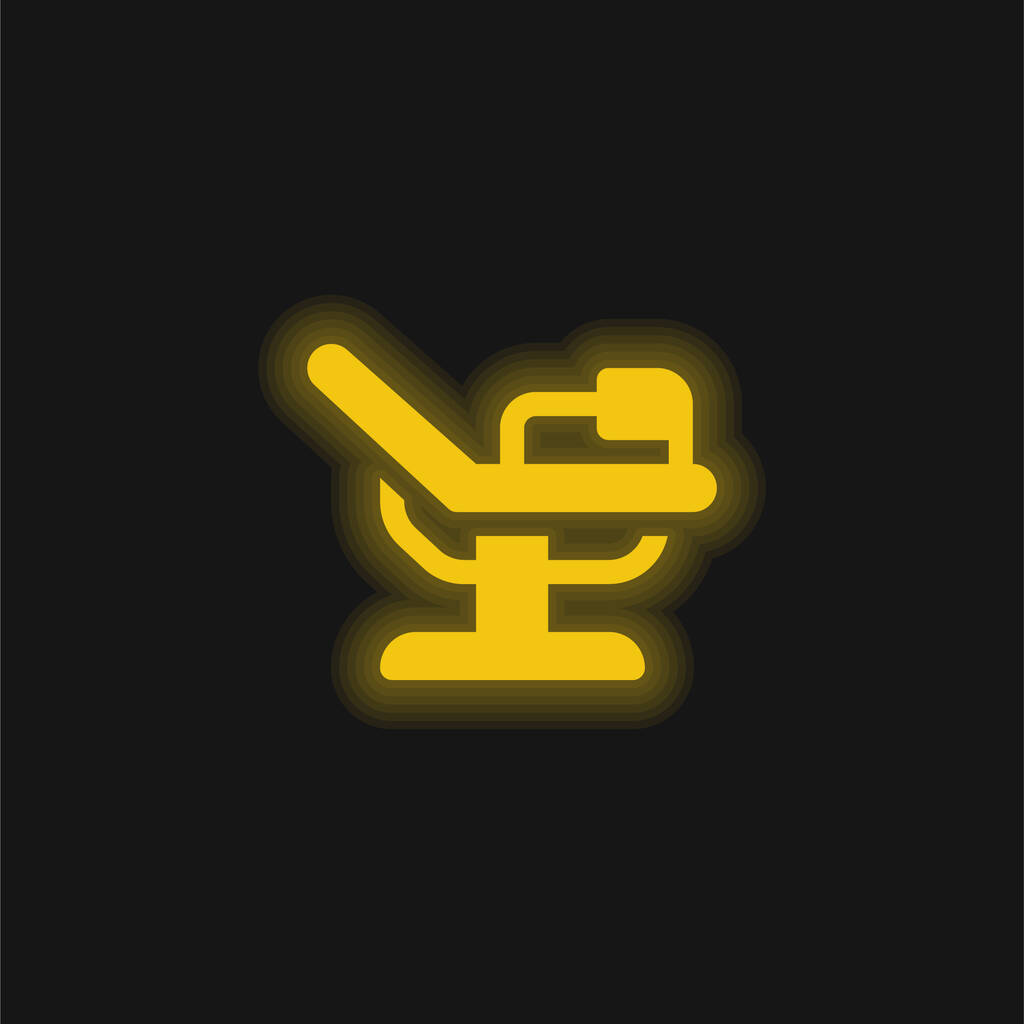 Syntymä Bed keltainen hehkuva neon kuvake - Vektori, kuva
