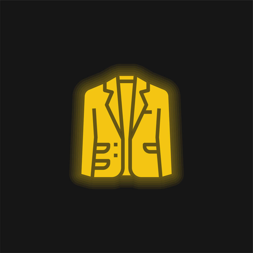 Blézer sárga izzó neon ikon - Vektor, kép