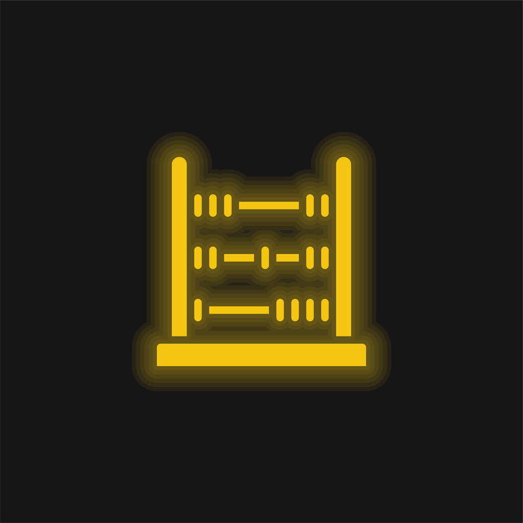 Abaküs sarı parlak neon simgesi - Vektör, Görsel