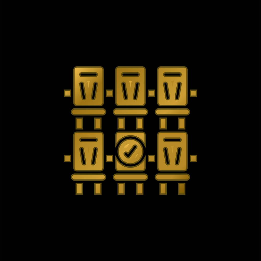 Reserva chapado en oro icono metálico o logo vector - Vector, Imagen